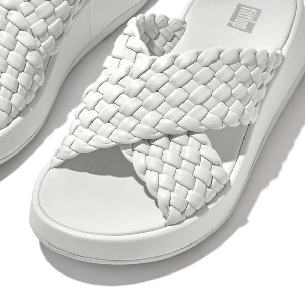 F-MODE Woven Leather Cross Slides