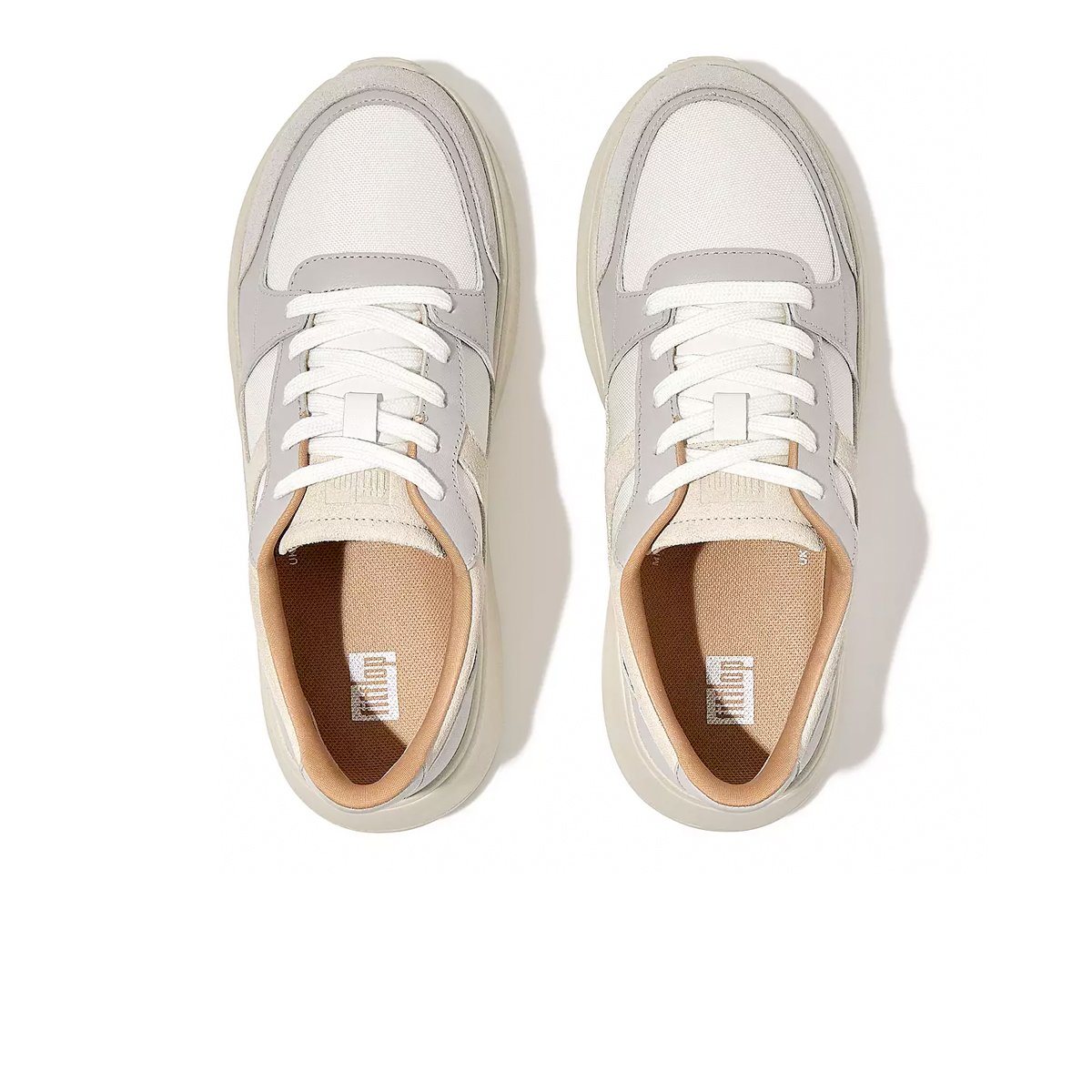F MODE Leather Mix Flatform Trainers Fitflop Singapore
