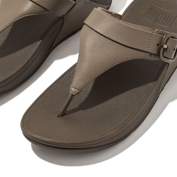 LULU Adjustable Leather Toe-Post Sandals