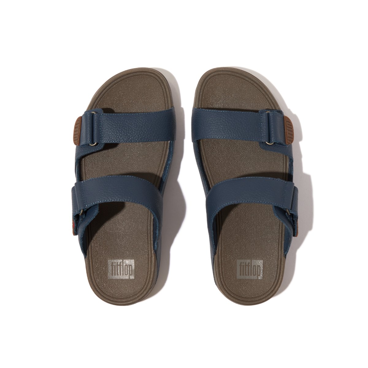 GOGH MOC Men s Adjustable Leather Slides Teal Blue L05 A83