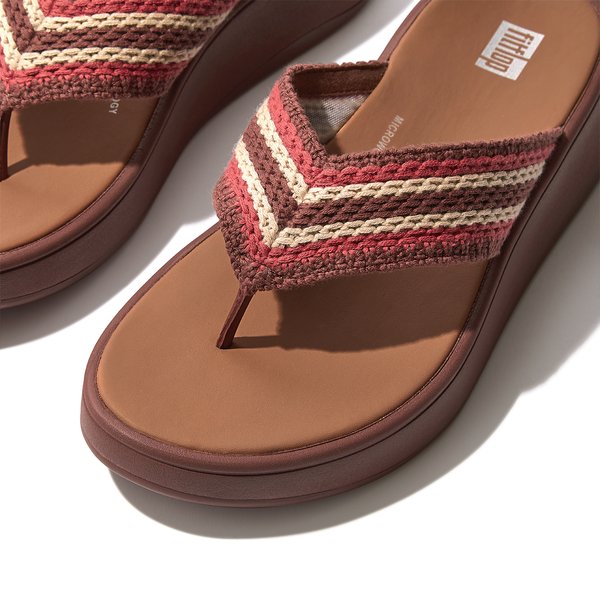 F-MODE Crochet Flatform Toe-Post Sandals