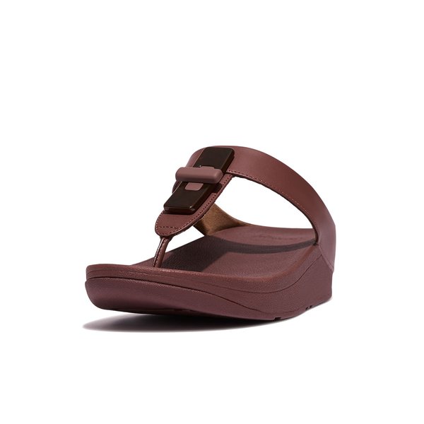 FINO Resin-Lock Leather Toe-Post Sandals
