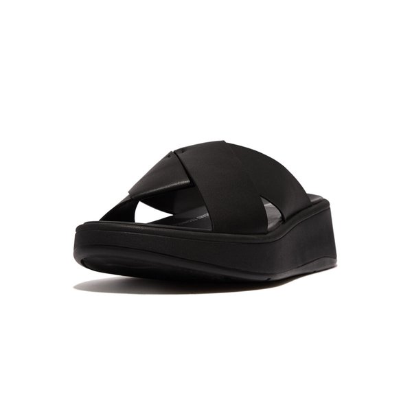 F-MODE Folded-Leather Flatform Cross Slides