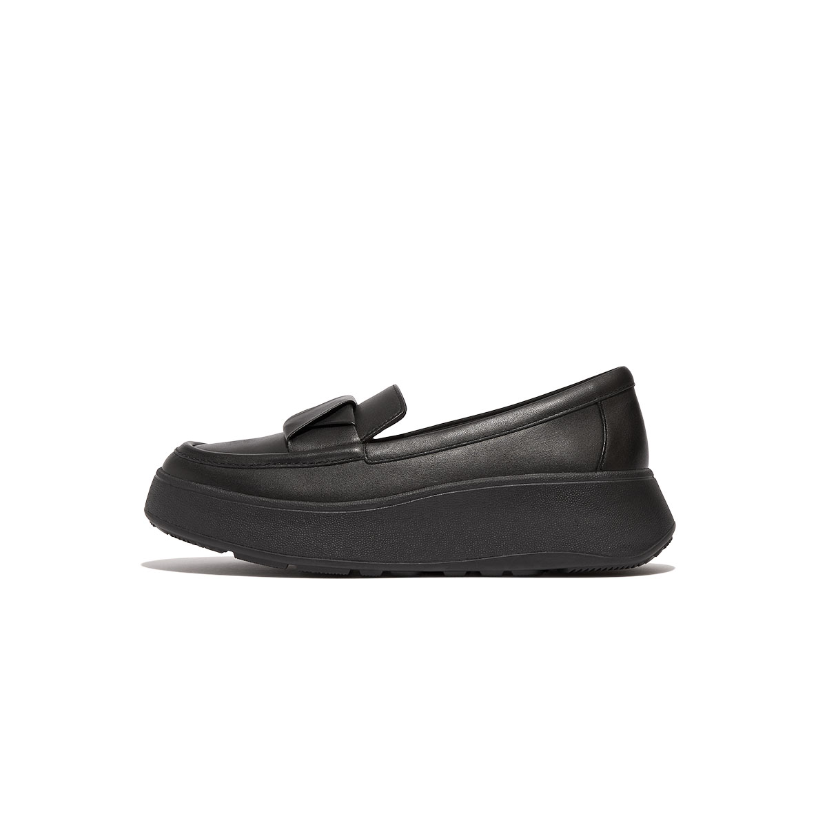 F-MODE Folded-Leather Flatform Loafers - All Black (GR4-090) | FitFlop ...