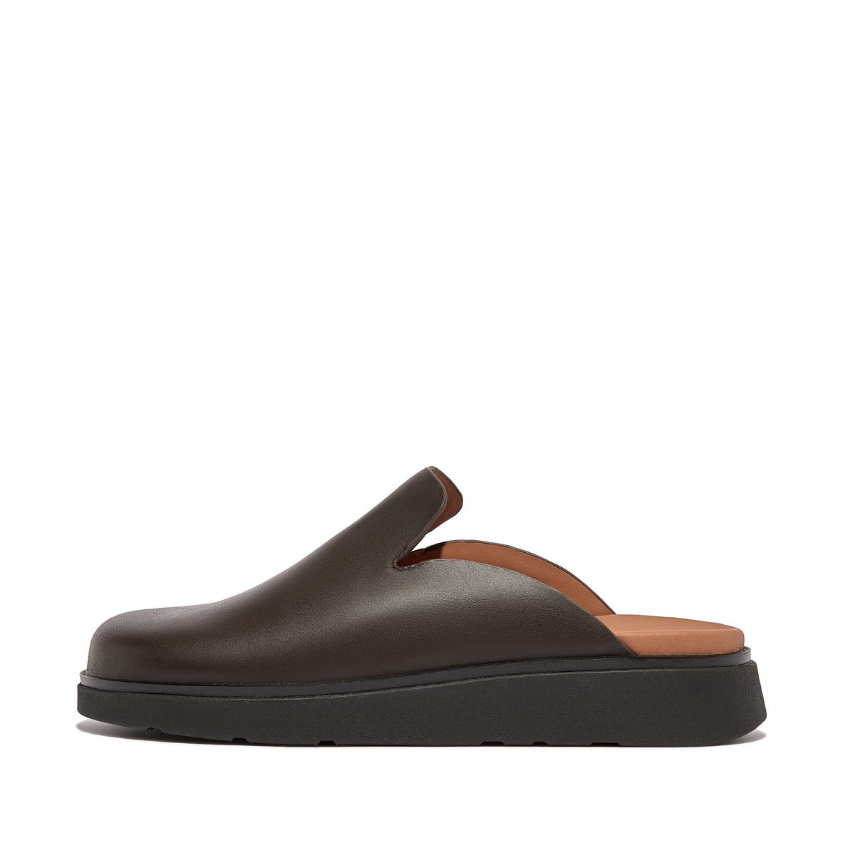 GEN-FF Men's Leather Mules - Chocolate Brown (GU3-167) | FitFlop Singapore