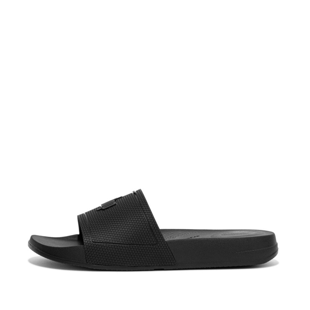 FitFlop iQUSHION Pool Sliders All Black front view