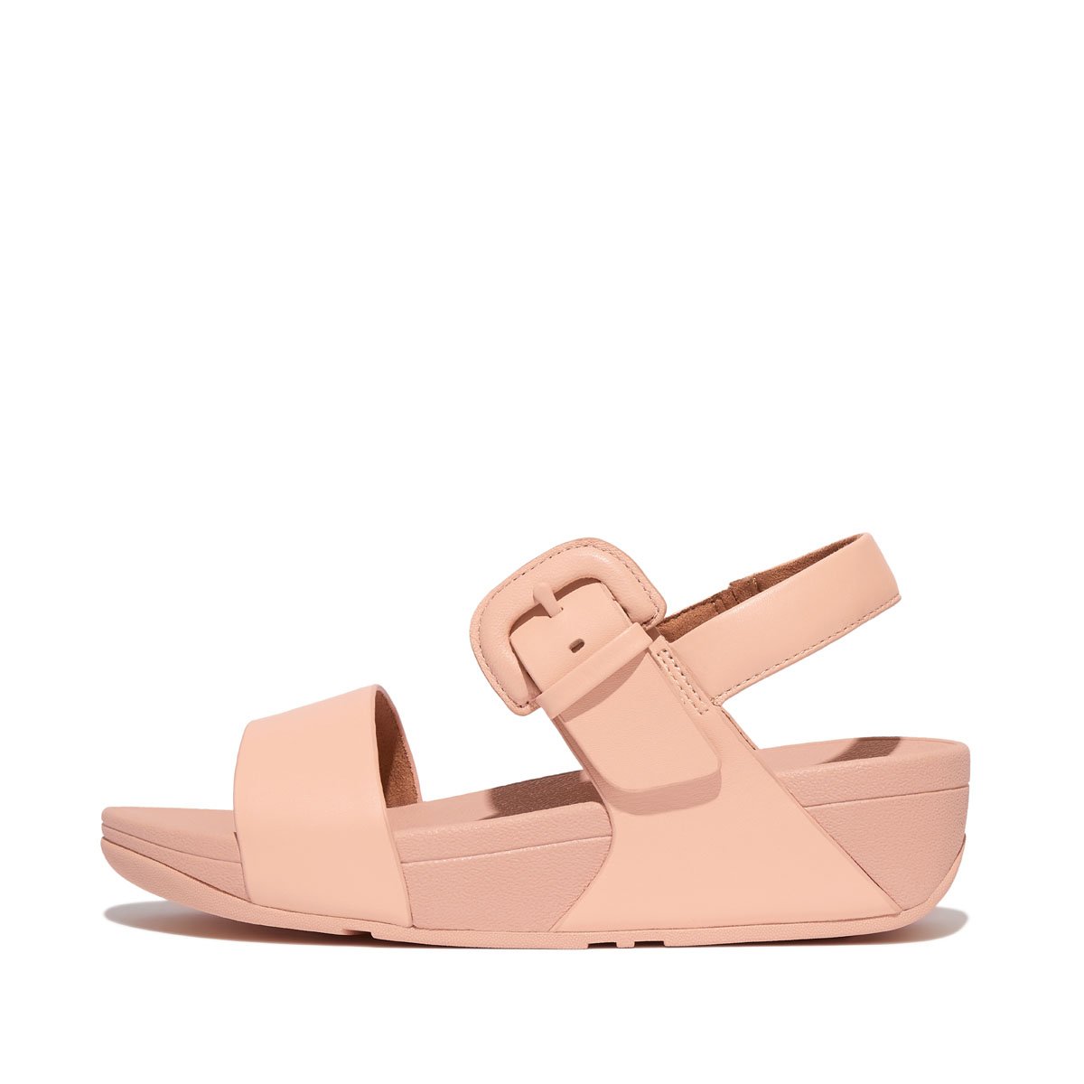 LULU Covered-Buckle Leather Back-Strap Sandals - Blushy (HH1-A89 ...
