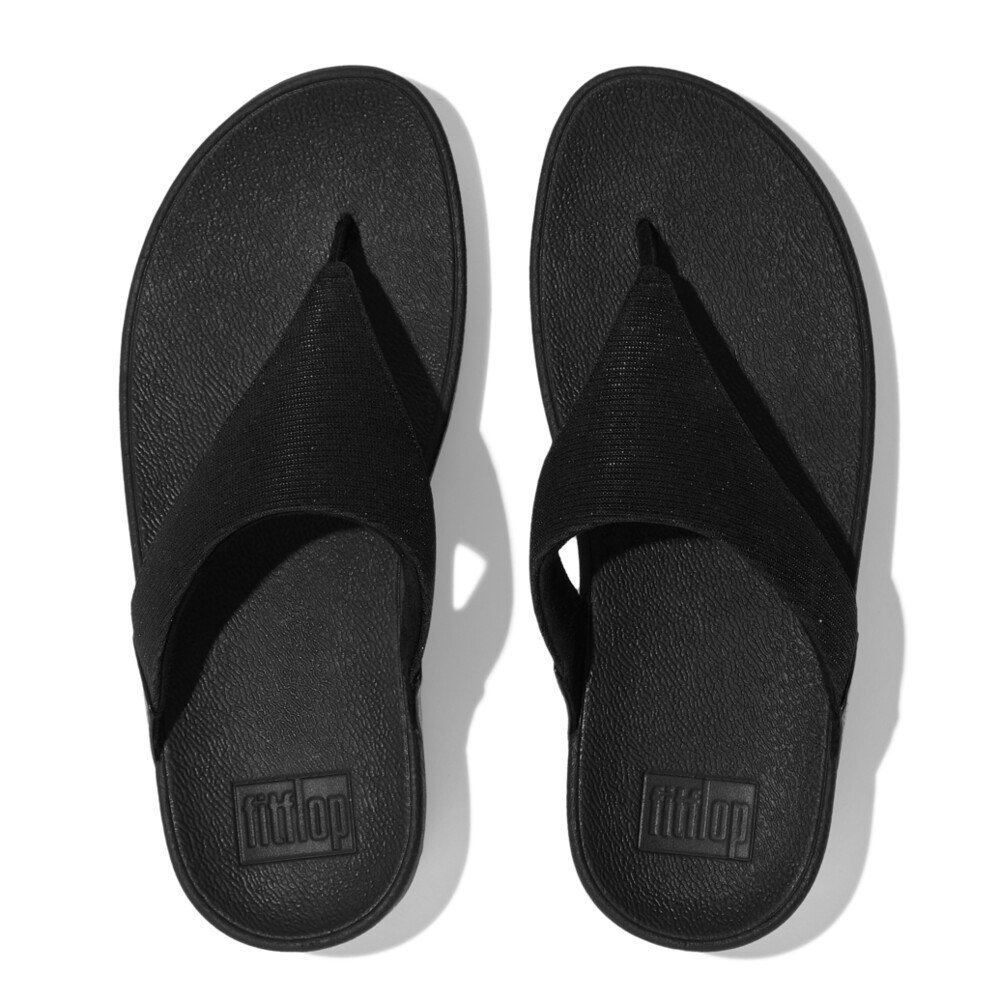 Lulu Women Shimmerlux Toe-Post Sandals - All Black (FZ7-090) | FitFlop ...