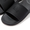 FitFlop iQUSHION Pool Sliders All Black front view