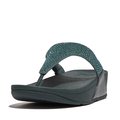 FitFlop LULU Crystal Embellished Toe-Post Sandals Midnight Navy front view