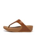 LULU Leather Toe-Post Sandals Light Tan front view