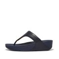 LULU Leather Toe-Post Sandals Deepest Blue front view