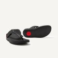 TRAKK II Leather Toe-Post Sandals All Black front view
