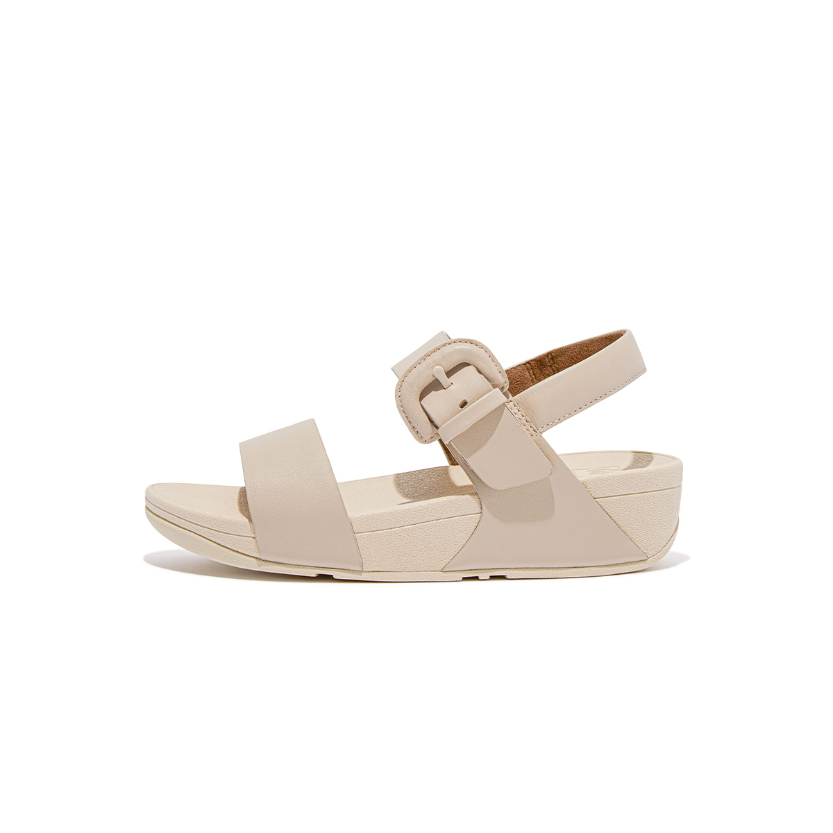 LULU Covered-Buckle Leather Back-Strap Sandals - Stone Beige (HH1-A20 ...