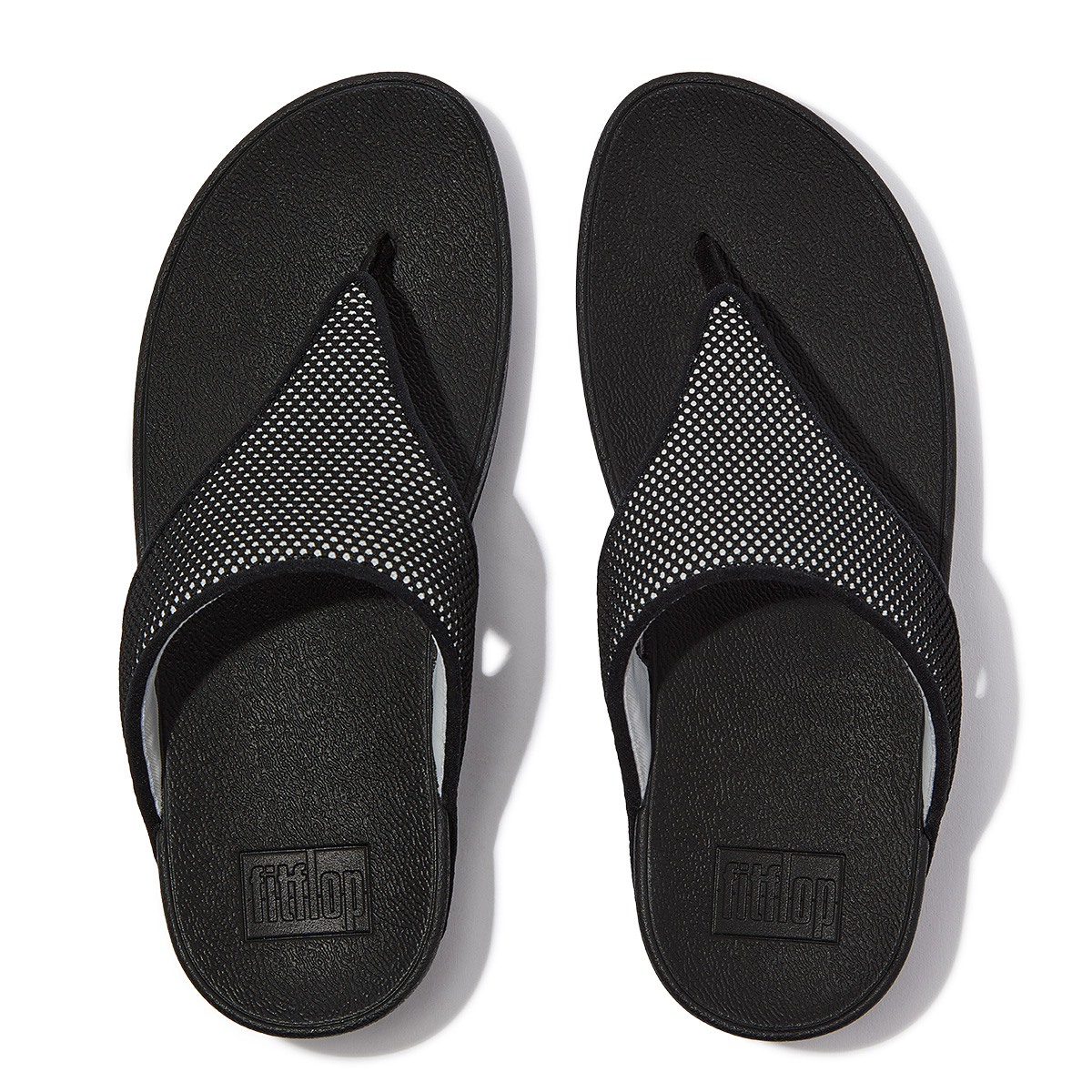 LULU Water-Resistant Two-Tone Webbing Toe-Posts - Black (HK4-001 ...