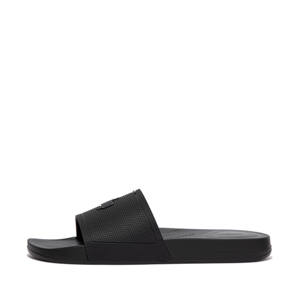 iQUSHION Mens Pool Sliders - All Black (EQ4-090) | FitFlop Singapore