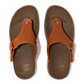 FitFlop TRAKK II Stripe-Embossed Leather Toe-Post Sandals front view