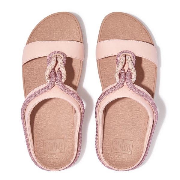 FINO Crystal-cord Leather Slides