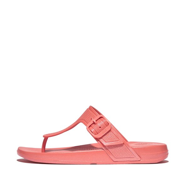 IQUSHION Pearlized Adjustable Buckle Flip-Flops