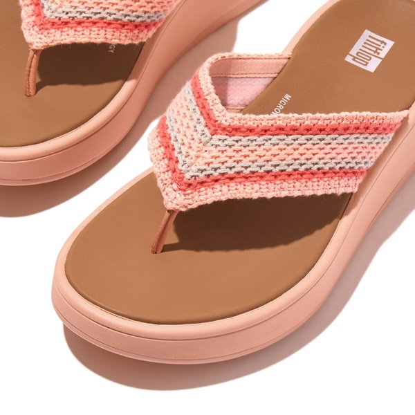 F-MODE Crochet Flatform Toe-Post Sandals 