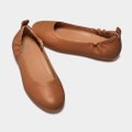 FitFlop ALLEGRO Soft Leather Ballet Pumps Light Tan front view