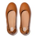 FitFlop ALLEGRO Soft Leather Ballet Pumps Light Tan front view
