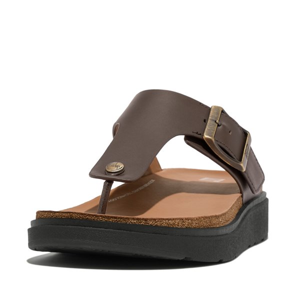 GEN-FF Buckle Leather Toe-Post Sandals 