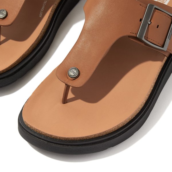 GEN-FF Buckle Leather Toe-Post Sandals 