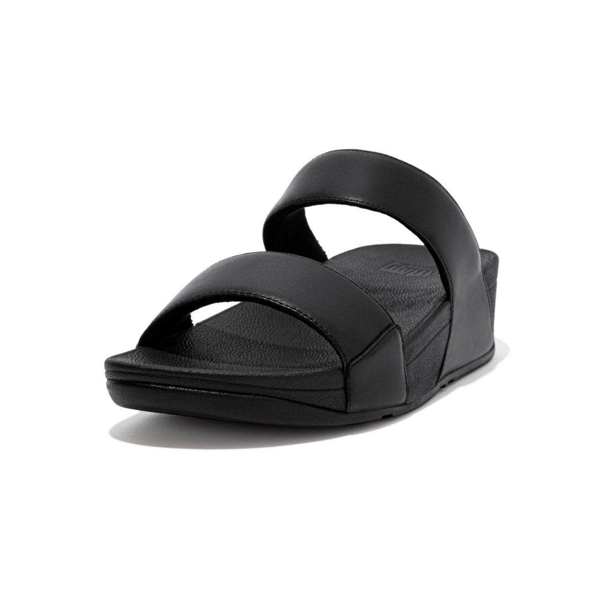 FitFlop LULU Leather Slides All Black side view