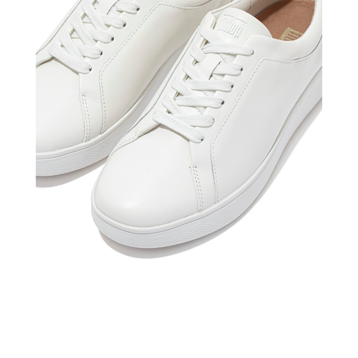 FitFlop RALLY Leather Trainers Urban White close up