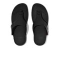 TRAKK II Leather Toe-Post Sandals All Black top view
