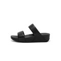FitFlop LULU Leather Slides All Black front view