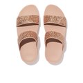 FitFlop LULU Glitter Slides Rose Gold top view