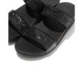 FitFlop LULU Glitter Slides Black Gillter close up