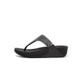 FitFlop LULU Glitz Toe-Post Sandals All Black front view