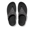 FitFlop LULU Glitz Toe-Post Sandals All Black top view