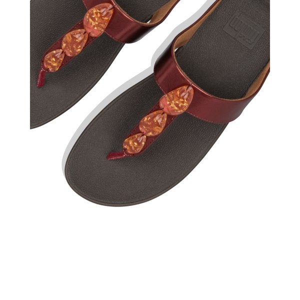 FINO Flecked-Stone Toe-Post Sandals