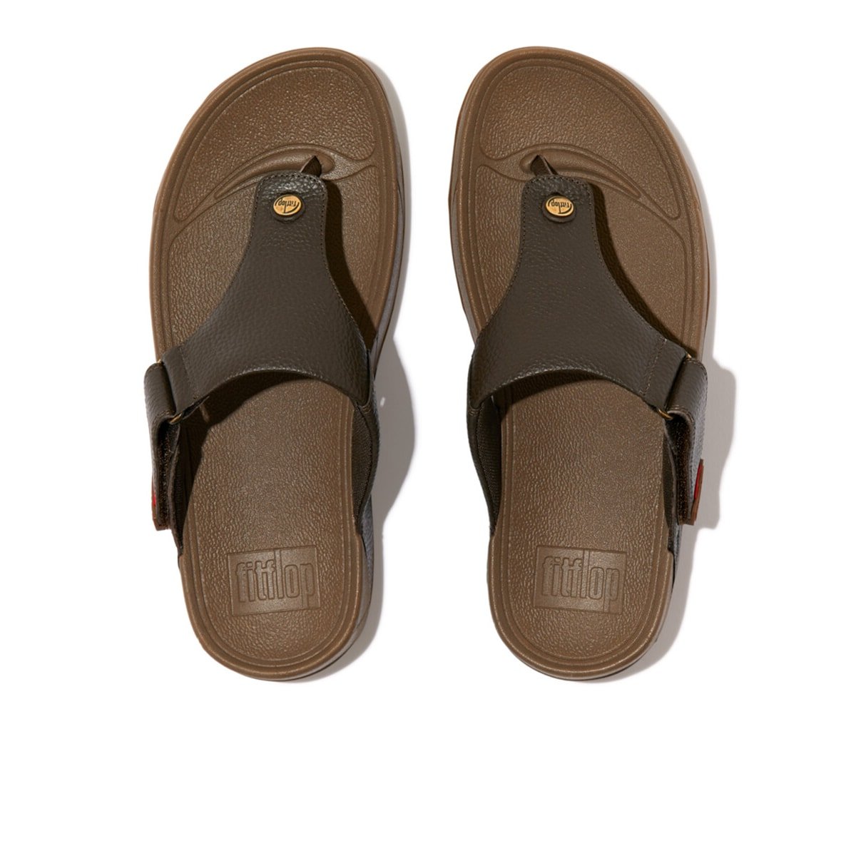 TRAKK II Leather Toe-Post Sandals Chocolate Brown top view