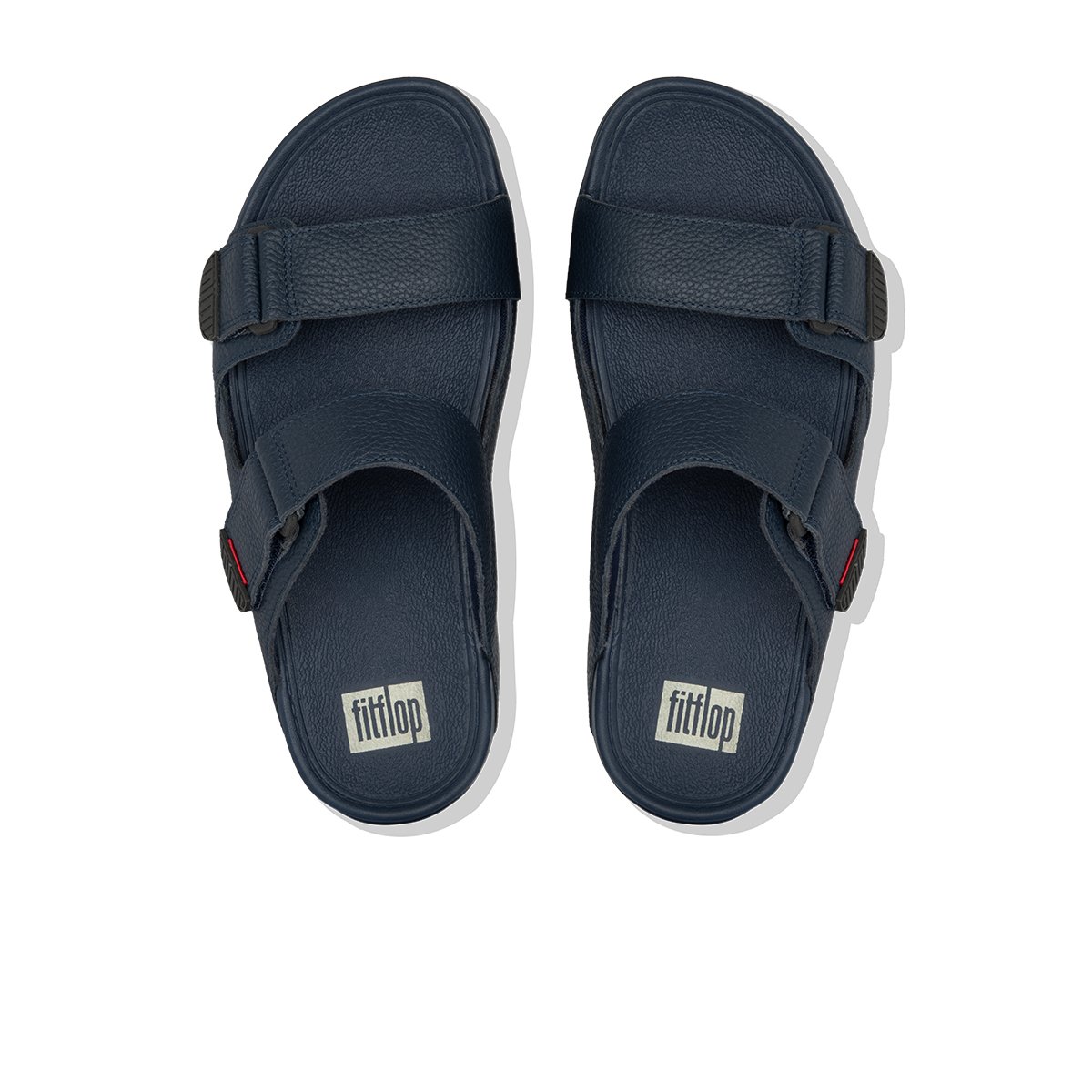 FitFlop GOGH MOC Adjustable Leather Slides Midnight Navy top view
