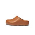 FitFlop SHUV Leather Clogs Light Tan front view