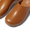 FitFlop SHUV Leather Clogs Light Tan close up