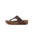 TRAKK II Leather Toe-Post Sandals Chocolate Brown front view