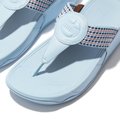 FitFlop WALKSTAR Finestripe Webbing Toe-Post Sandals Sky Blue Mix close up