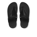 LULU Leather Toe-Post Sandals Black top view