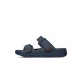 FitFlop GOGH MOC Adjustable Leather Slides Midnight Navy front view