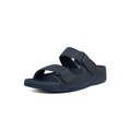 FitFlop GOGH MOC Adjustable Leather Slides Midnight Navy side view