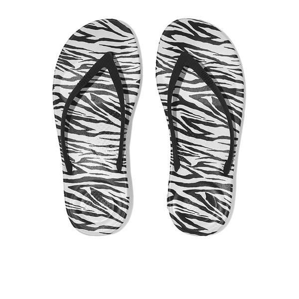 iQUSHION Zebra-Print Ergonomic Flip-Flops
