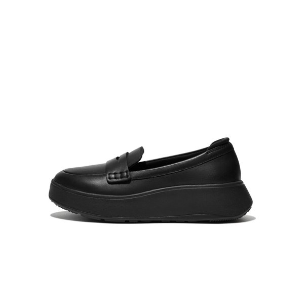 F-MODE Leather Flatform Penny Loafers