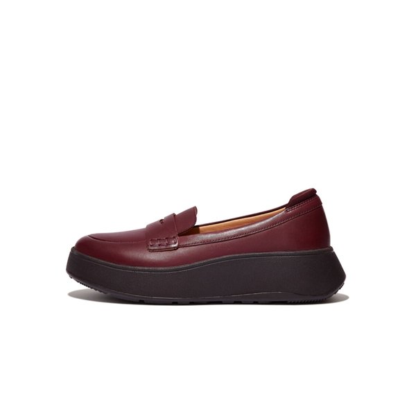 F-MODE Leather Flatform Penny Loafers