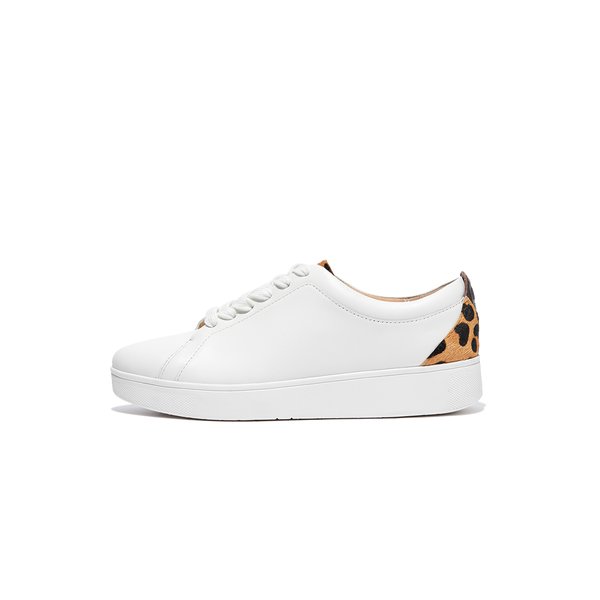 RALLY Leopard-Back Leather Trainers